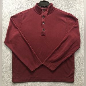 Banana Republic 1/4 Button & 1/4 Zipper Sweater Men Extra Large Maroon